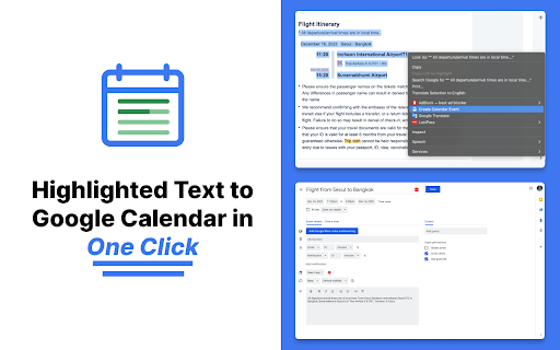 Texte vers Google Calendar