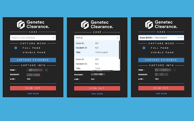 Genetec Clearance Capture chrome extension