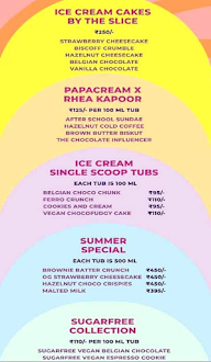 Papacream menu 1