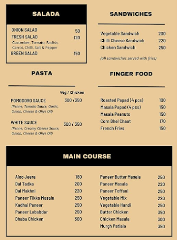 Pappi Chulo menu 