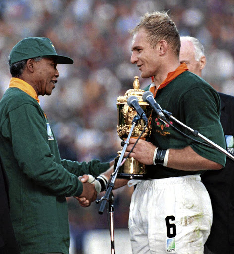 Nelson Mandela and Francois Pienaar, 1995 Rugby World Cup