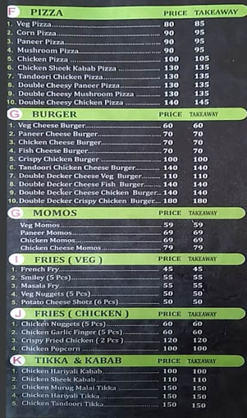 Bite Me Food Point Cafe menu 