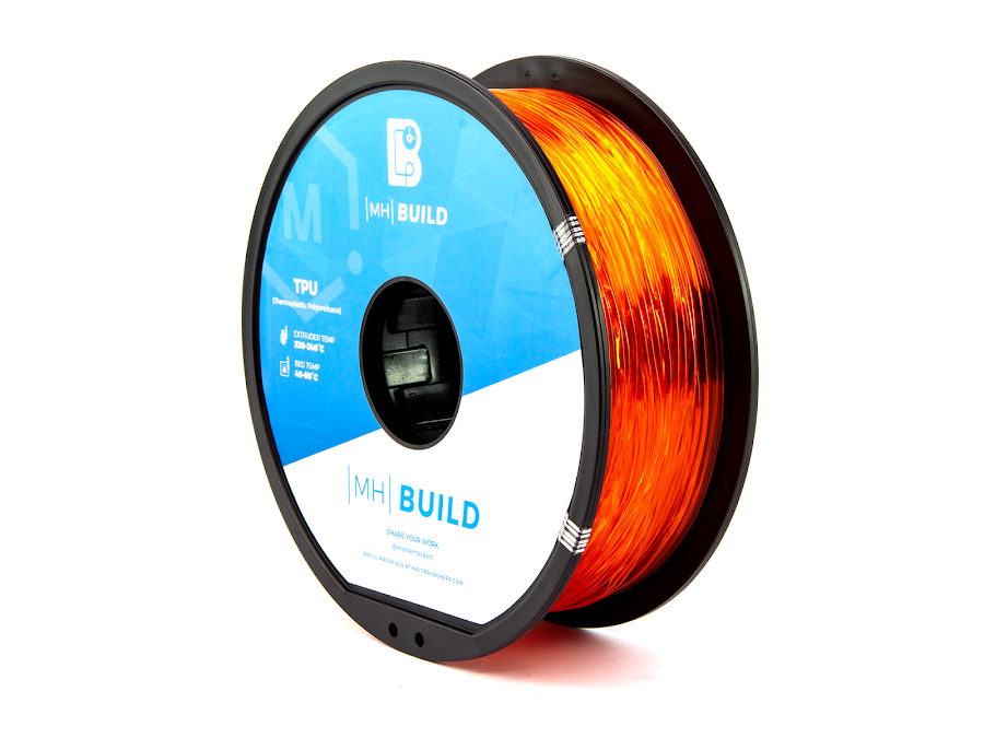 Translucent Orange MH Build Series TPU Flexible Filament - 1.75mm (1kg)