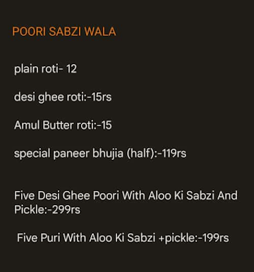 Khana Khazana Point menu 