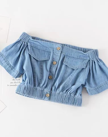 Meisjes Koreaanse Denim Tweedelige - 2
