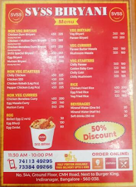 SVSS Biryani menu 1