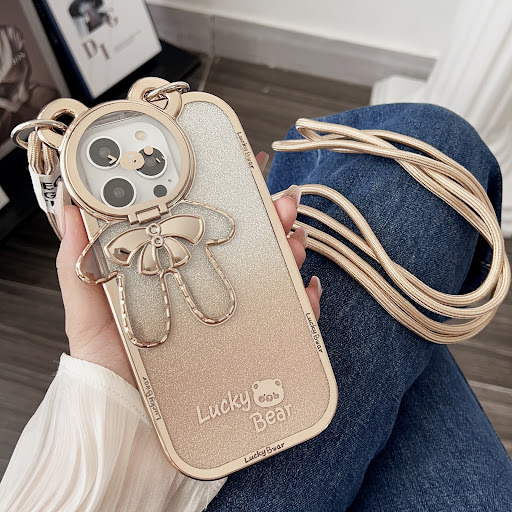 Title 26, Electroplated Glitter Phone Case Lucky Bear Bra...