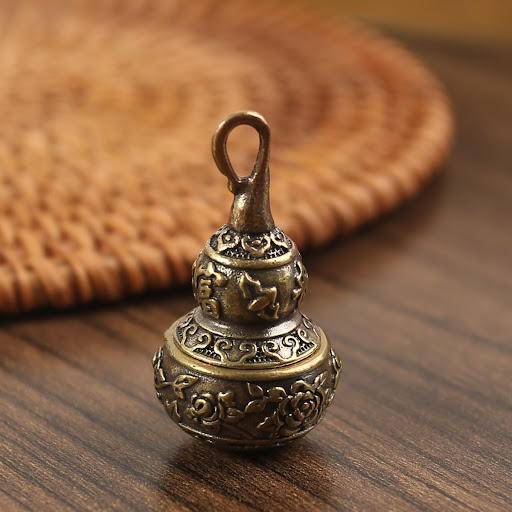 Title 3, Retro Rich Gourd Middle Opening Pure Copper Key...