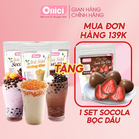 Trà Sữa Trân Châu Bếp Của Mẹ Onici Set Nguyên Liệu Phúc Long, Thái Xanh, Thái Đỏ Thành Phẩm 30 - 35 Ly