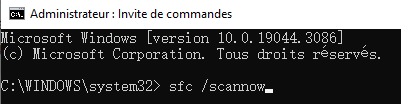 commande sfc /scannow