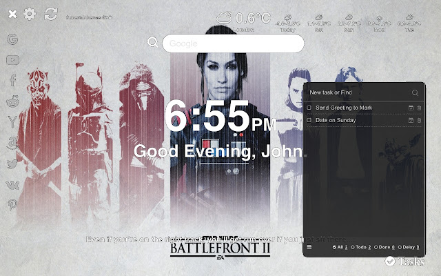 Star Wars Battlefront II Wallpaper Tab Theme