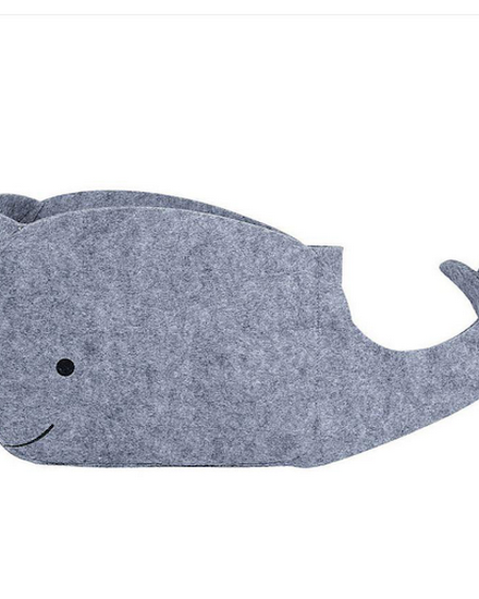 Storage Basket Bin Felt Foldable Whale Fabric Organizer B... - 0