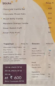 Artiste Handcrafted Ice Cream menu 1