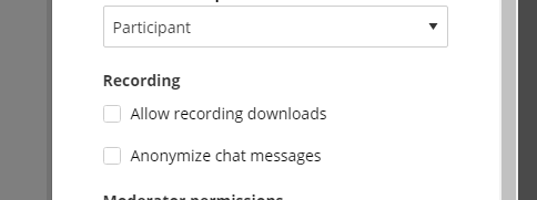 Collaborate Recording Settings