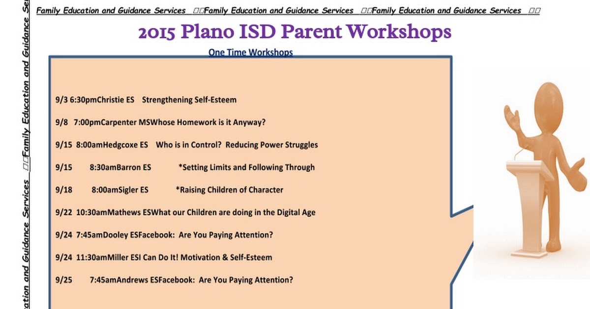 Parent Workshops Flyer