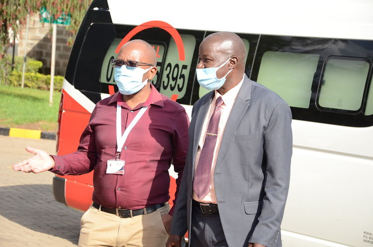 E-Plus dispatch supervisor Salim Obadiah and quality assurance James Mochama