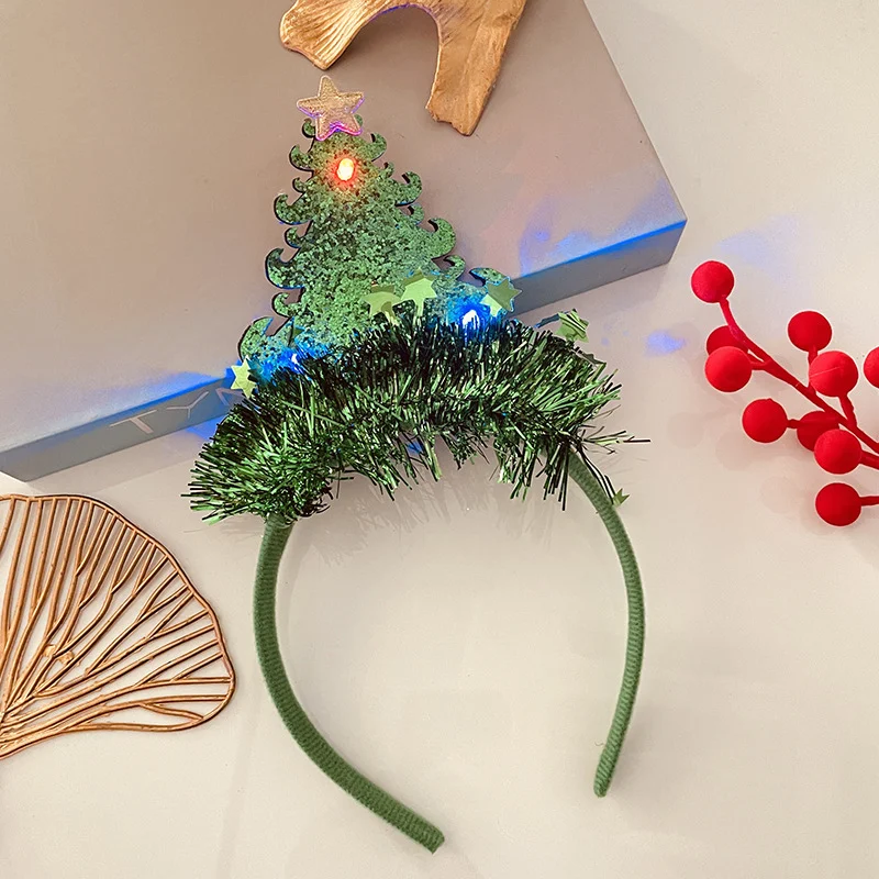 Weihnachts Stirnband mit Schneeflocken für Damen mit Lichtern Funkelnde Festtagsbeleuchtung für Frauen. Perfekt für Weihnachten und Feiern.
