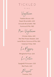 Tickled Pink menu 1