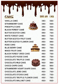 Paramount Cakery menu 1