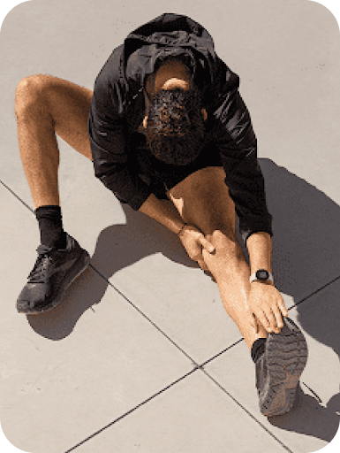 Man stretching with Pixel Watch