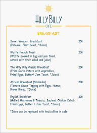 Hilly Billy Cafe menu 7