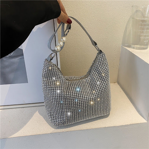 Title 5, Rhinestone Fashion One Shoulder Bag with Simple...