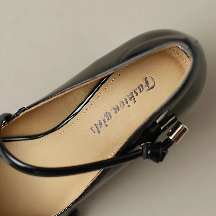 Buty Mary Jane Vintage Damskie Wiosenne Czerwone Szpilki w Stylu Francuskim Gruby Obcas Obuwie z Niską Cholewką