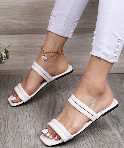 Title 2, Square Head Sandals and Slippers in Bright Colo...
