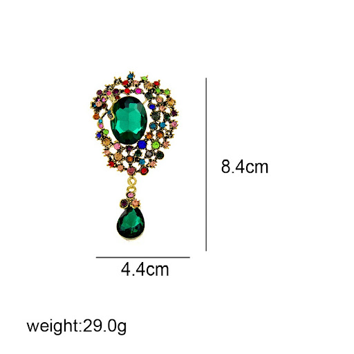 Title 3, Inlaid Diamond Vintage Water Drop Oval Flower B...