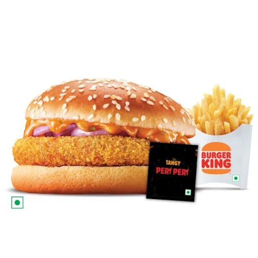 Crispy Veg Burger+Fries(M)+Peri Peri Sachet