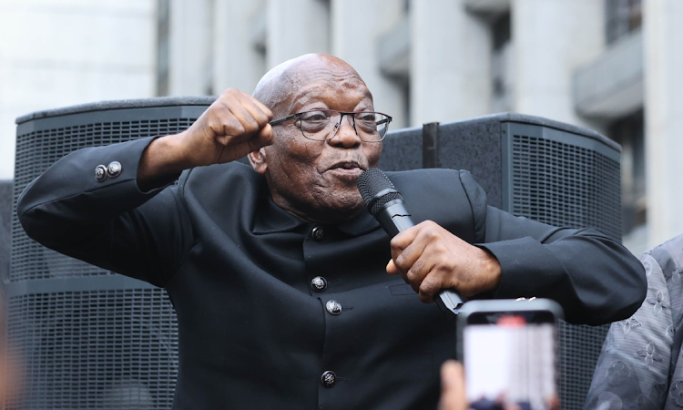 Former president Jacob Zuma outside the high court in Johannesburg, April 8 2024. Picture: ANTONIO MUCHAVE