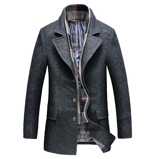 Title 2, Mens autumn and winter Korean slim wool trench...