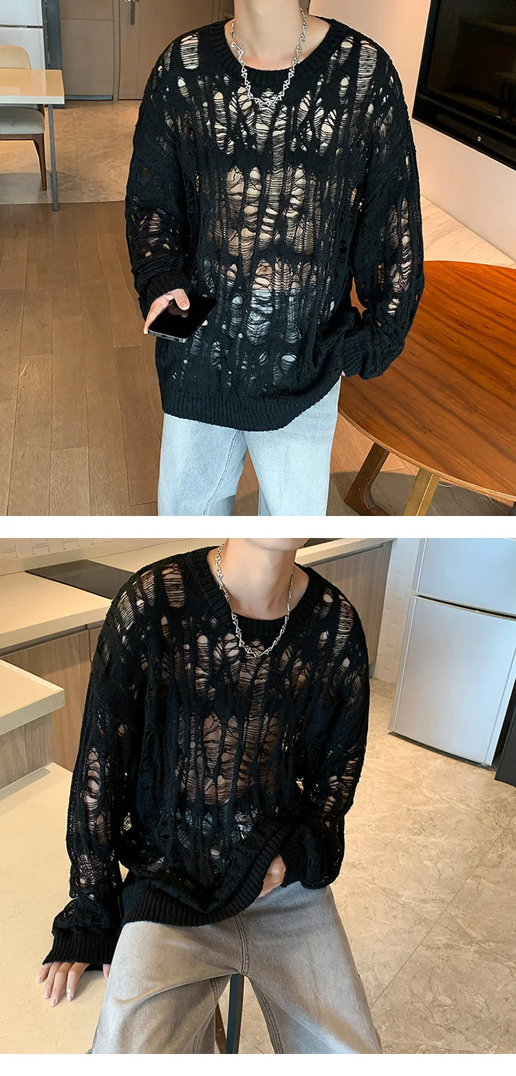 Title 8, Early Spring Design Hollow Loose Thin Sweater –...