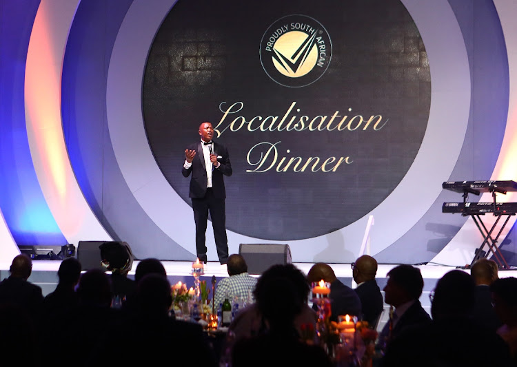 Comedian Tol Ass Mo entertains guests during the Proudly South African Localisation Dinner which formed part of the Buy Local Summit held at Sandton Convention Centre in Johannesburg recently where Deputy President Paul Mashatile was keynote speaker.