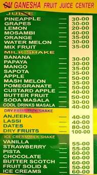 Om Ganesha Fruit Juice Centre menu 1