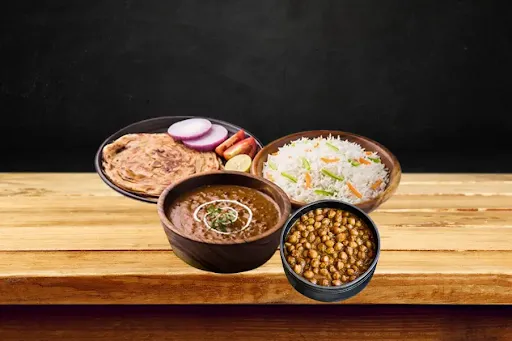 Dal Makhani Paratha With Chole Steamed Rice Jumbo Meal