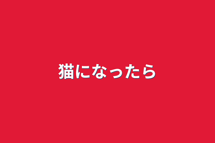 「猫になったら」のメインビジュアル