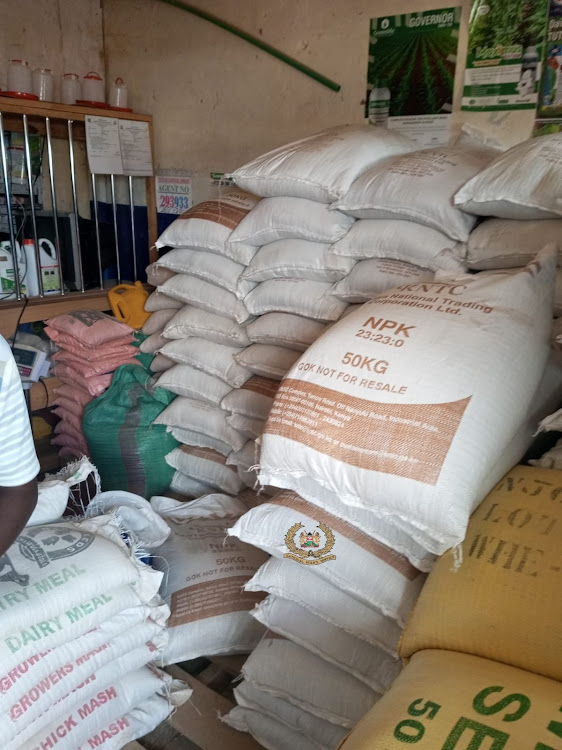 Police recover 120 bags of subsidised fertiliser in Laikipia.