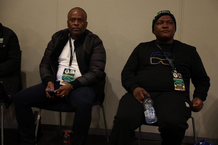 Friend of the conference - businessman Sandile Zungu with regional secretary contender Musa Ncika during nominations.