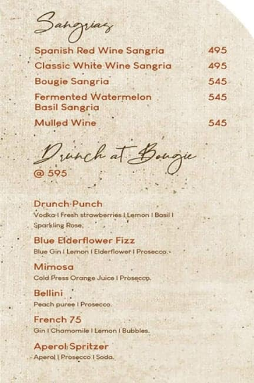 Bougie menu 