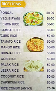 Sri Raghavendra Veg menu 2