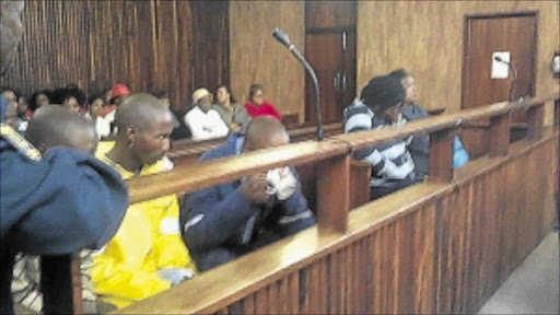 'HITMEN': Thamanye Thapelo, left, Mohlahlehi Makele, centre, and Popole Lebele. PHOTO: ALFRED MOSELAKGOMO