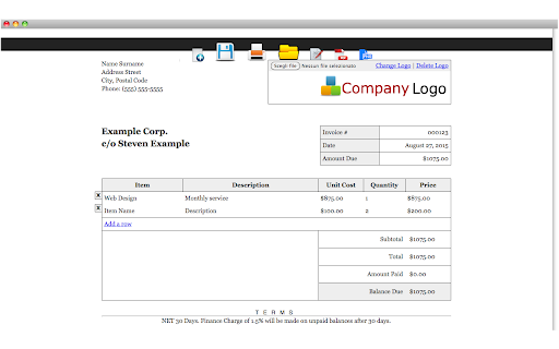 Editable Invoice