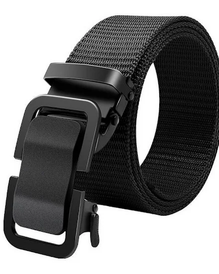 Men's Belt Automatic Metal Buckle Nylon Canvas Webbing Be... - 0