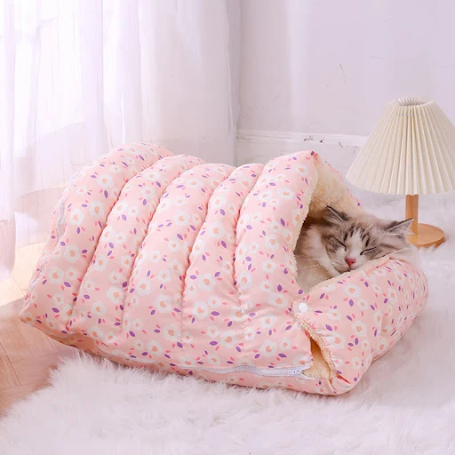 Winter Warm Cat Bed Super Soft Cute Pet Nest Small Dog Kennel Cat Sleeping Bed House Pet Cushion Warm Mat Animals Access