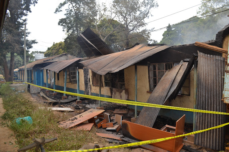 Kitui county Finance offices that were razed by fire on Monday morning, July 22