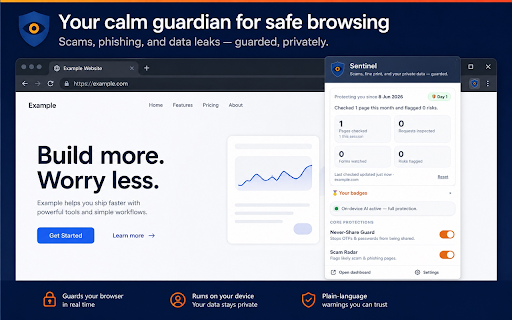Sentinel — Scam Blocker, Phishing & Privacy Protection screenshot 1