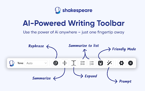 Shakespeare AI Toolbar: AI Writing Anywhere