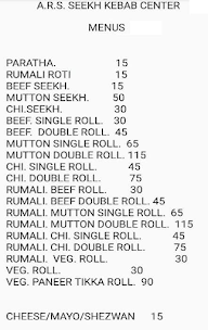 A.R.S Seekh Kabab Center menu 1