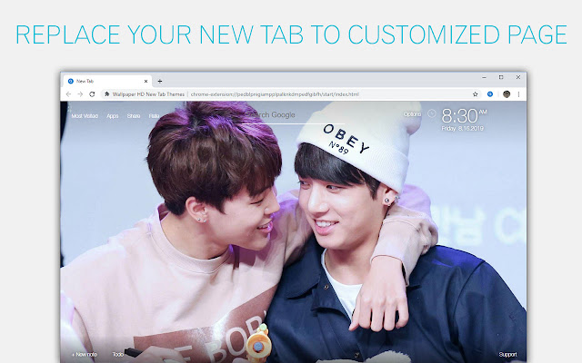 BTS Jimin & Jungkook Wallpaper Custom New Tab